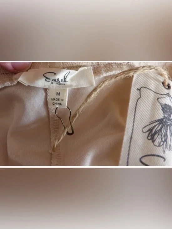 NWT BEAUTIFUL Easel Romantic Boho Asymmetrical Lace Tiered Skirt Cream Medium - Picture 6 of 7